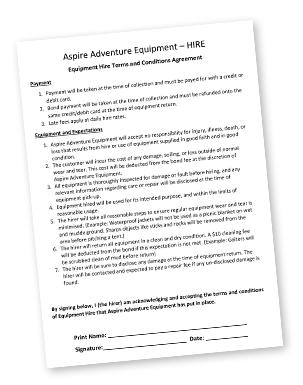 Adventure Gear Hire | Aspire Adventure Equipment